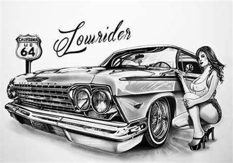 Lowrider. | Lowrider drawings, Lowrider art, Chicano drawings