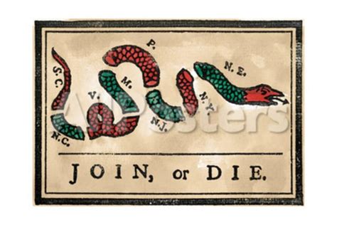 Join or Die Cartoon, 1754 Giclee Print at AllPosters.com