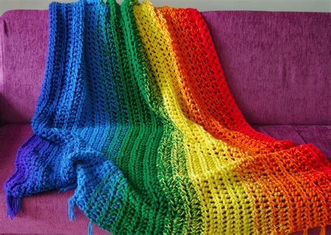 Rainbow Afghan Rainbow Afghan, Crochet Stitches, Crochet Blankets ...