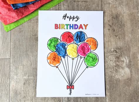 Simple Birthday Card for Kids to Make- free printable - Go Places With Kids