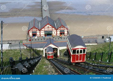 Saltburn cliff lifts. stock image. Image of pier, lifts - 12368305