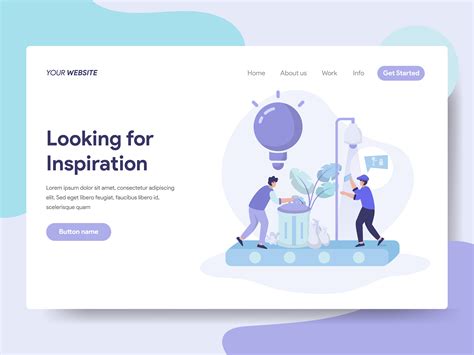 Landing page template of Looking for Ideas and Inspiration Illustration ...