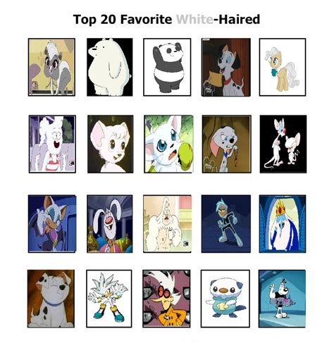 my top 20 favorite white haired characters by cartoonstar92 on DeviantArt