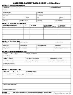 Blank Msds Form 2020-2024 - Fill and Sign Printable Template Online