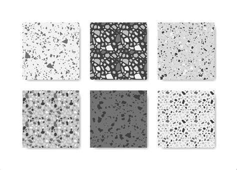 Set of terrazzo seamless patterns. Terrazzo floor pattern. Terrazzo ...