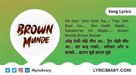 Brown Munde Lyrics in English, With Translation, AP Dhillon