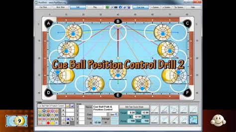 Cue Ball Path and Position Control Drill 2 - Aiming System - Pool ...