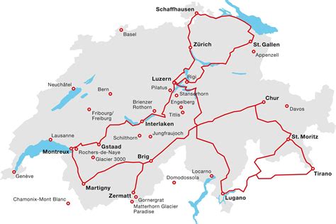 Switzerland Train Map / Validity Map for: Berner Oberland Pass ...