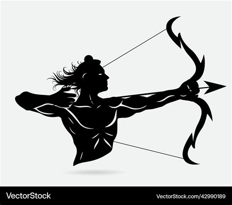 Man holding bow arrow Royalty Free Vector Image