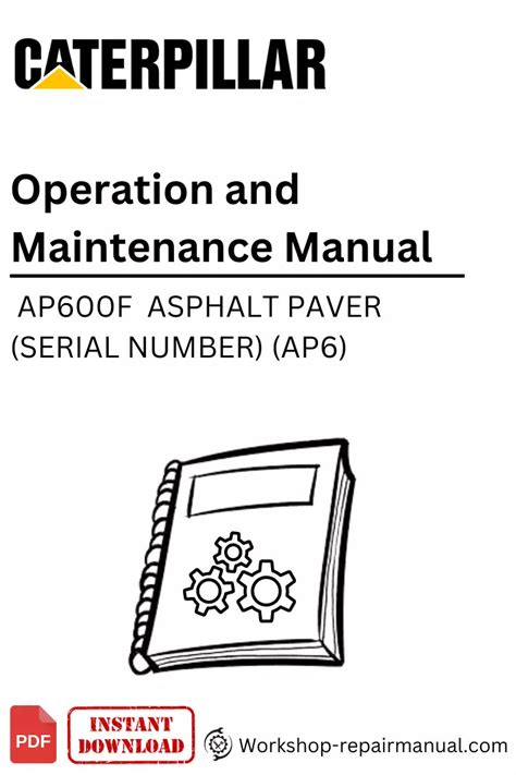 Ap600f Caterpillar Asphalt Paver - Operation And Maintenance Manual ...