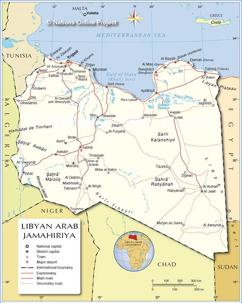 Political Map of Libya (1200 pixel) - Nations Online Project