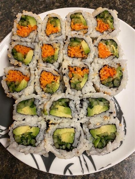 [Homemade] Spicy California Rolls and Vegetable Roll - food | Spicy ...