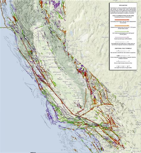 Fault lines in California - California Fault Lines Map: Updated Map of ...