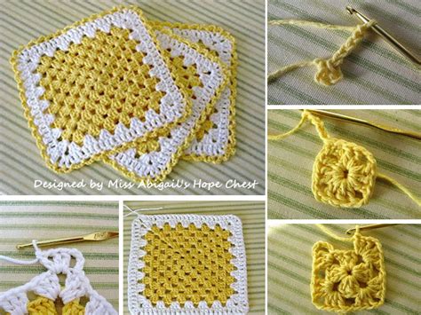 Granny Square Dishcloth Crochet Free Pattern