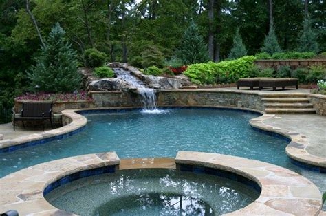 An Astonishing Pool with Stone Coping, Waterfall feature is lovely ...