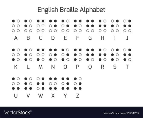 English braille alphabet letters Royalty Free Vector Image