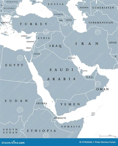 Political Map Of Middle East Cartoon Vector | CartoonDealer.com #137570925