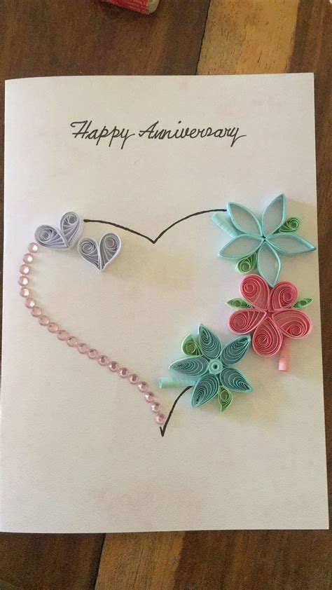 Quilled anniversary card | Diy wedding anniversary cards, Quilling ...