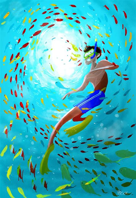 Just for fun! | Illustration art, Underwater painting, Underwater drawing