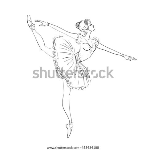 Ballerina Isolated On White Background Vector Stock Vector (Royalty ...