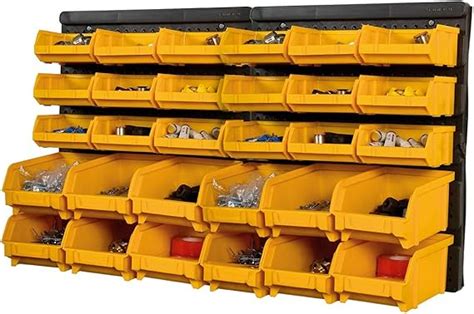 BiGDUG Wall Mounted Plastic Garage Storage Parts Bins Bin Kit | DIY ...