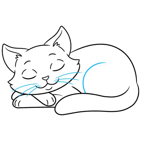 How to Draw a Simple Sleeping Cat - Really Easy Drawing Tutorial