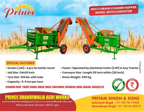 Multi Grain Cleaner Pro Model With Conveyor, For Agriculture at best ...