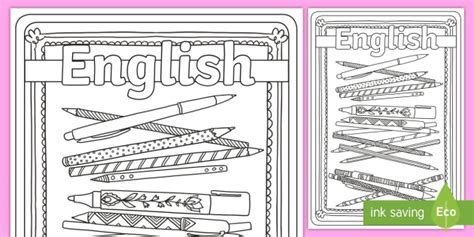 English Mindfulness Colouring Book Cover (teacher made)