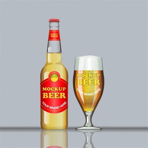 Free Vector | Beer with red label