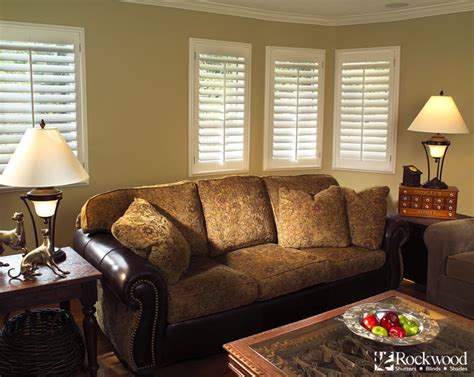 Plantation Shutters in the Living Room - Contemporary - houston - by ...