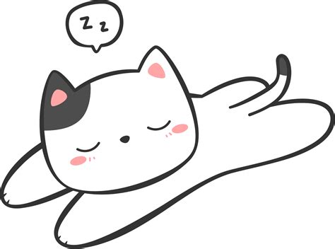 Cute Kitty Cat Sleeping Lazy Cartoon Element 9665323 PNG