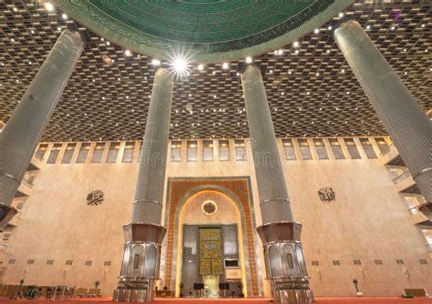 Interior of Istiqlal Mosque Jakarta in Indonesia Editorial Photography ...