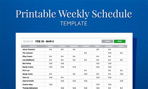 Excel spreadsheet template for employee schedule - nelomk