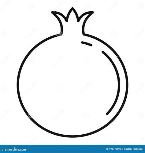 Fresh Pomegranate Icon, Outline Style Stock Vector - Illustration of ...