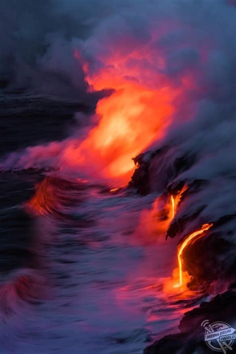 Eye-popping Photographs Show the Vivid Impact of Lava Pouring Into the ...