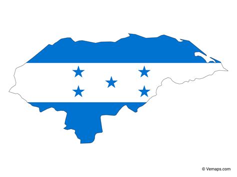 Flag Map of Honduras | Free Vector Maps