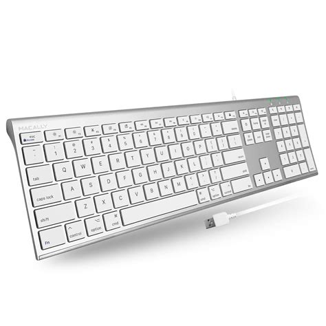 Buy Macally Ultra Slim USB Wired Computer Keyboard - Compatible Apple ...