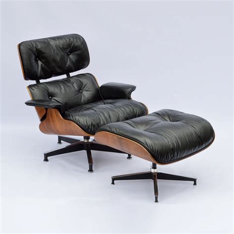 2nd Generation Eames Lounge Chair + Ottoman with new down inlays | #92247