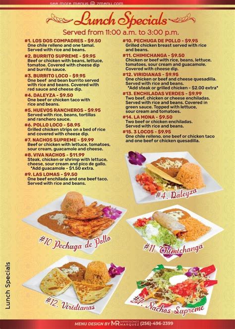 Online Menu of Viva La Vida Mexican Cuisine Opelika Restaurant, Opelika ...