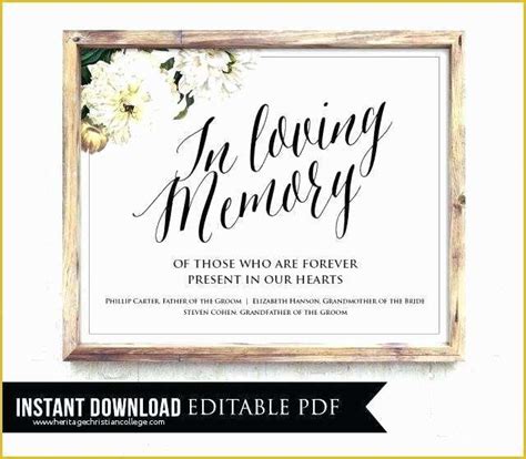 In Loving Memory Bookmark Template Free Of In Loving Memory Template ...