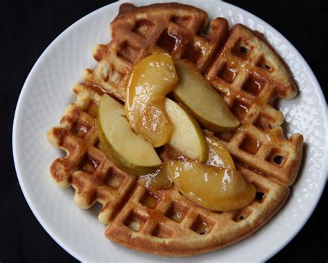 Eggnog Waffles with Brown Sugar Butter Apples