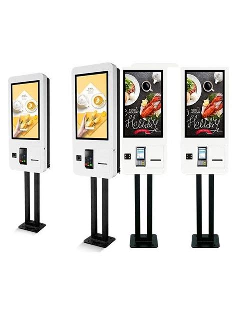 Restaurant Floor Standing Self Ordering Kiosk With Illuminated Menu Board