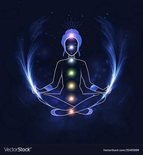 Aura and chakra meditation Royalty Free Vector Image