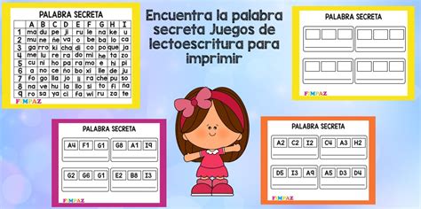 Encuentra la palabra secreta Juegos de lectoescritura para imprimir ...