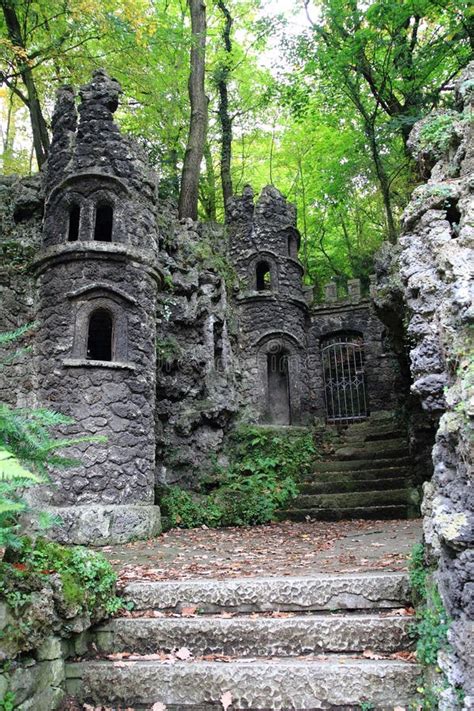 Old Dark Castle in the Green Forest Stock Photo - Image of tourism ...