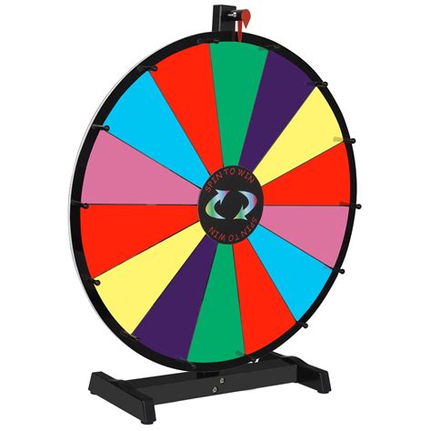 ZENSTYLE 24" Tabletop Prize Spin Wheel 14 Slots Spinning Game Fortune ...