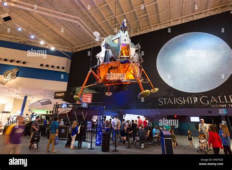 NASA Space Centre Houston - visitors looking at the Apollo Lunar ...