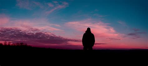 Silhouette of Human With Sunset Background · Free Stock Photo