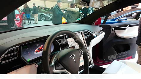 The Interior Of A Tesla Model X Electric Car Stock video footage | 11365655