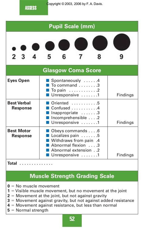 Printable Pupil Size Chart